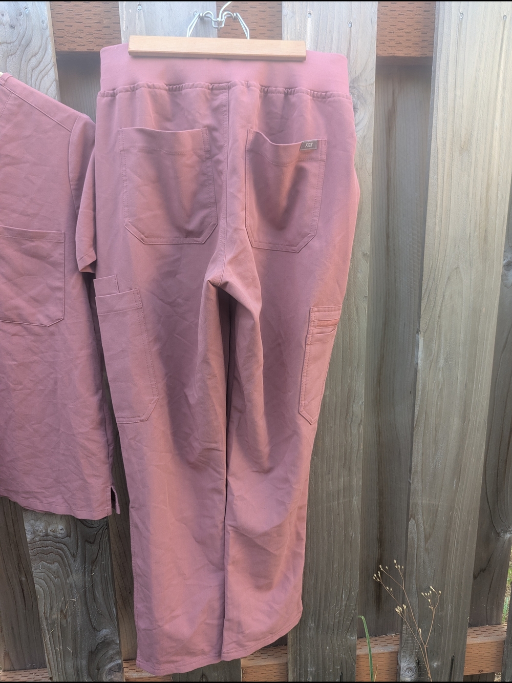 Set Of Figs Women's Dusty Pink Scrubs - Picture 5 of 6